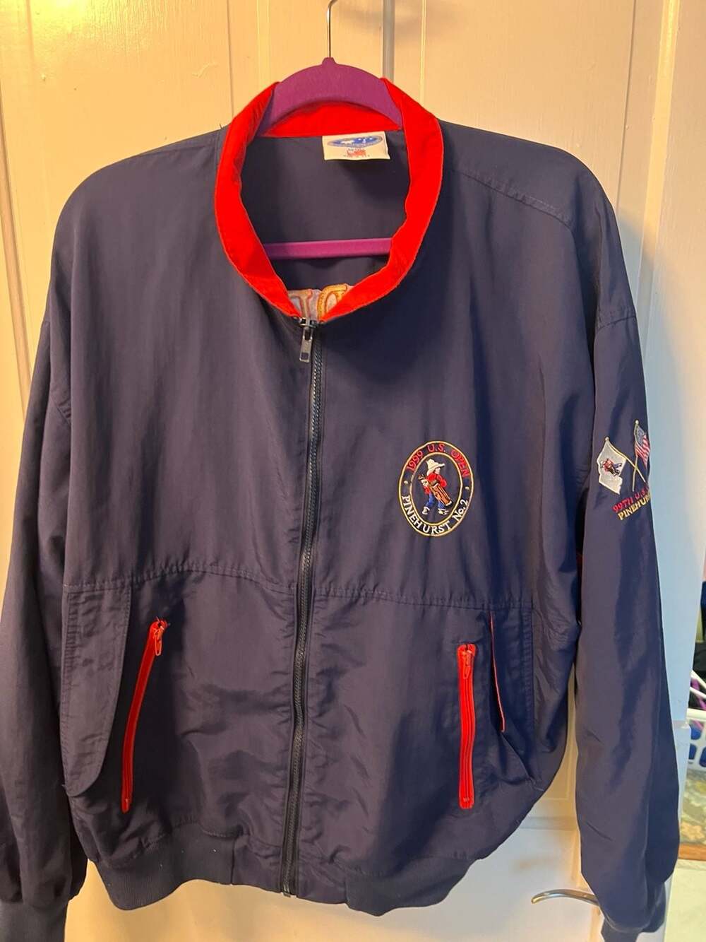 Vintage 1999 U.S. Open Pinehurst No. 2 Blue Red Windbreaker Jacket